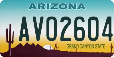 AZ license plate AVO2604