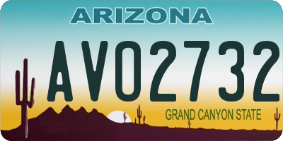 AZ license plate AVO2732