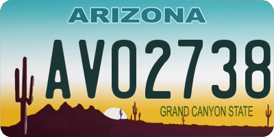 AZ license plate AVO2738