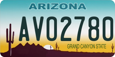 AZ license plate AVO2780