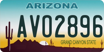 AZ license plate AVO2896