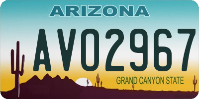 AZ license plate AVO2967