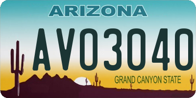 AZ license plate AVO3040