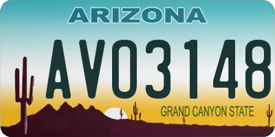 AZ license plate AVO3148