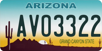 AZ license plate AVO3322
