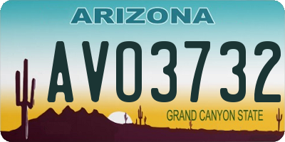 AZ license plate AVO3732