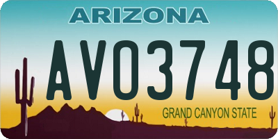 AZ license plate AVO3748