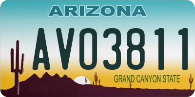 AZ license plate AVO3811