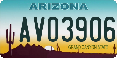 AZ license plate AVO3906