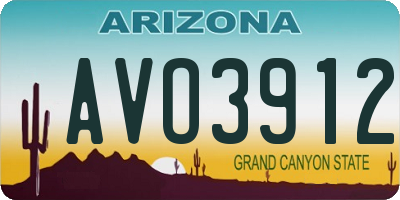 AZ license plate AVO3912