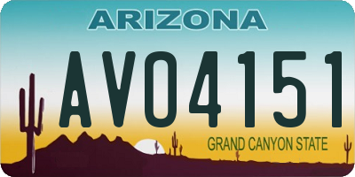 AZ license plate AVO4151
