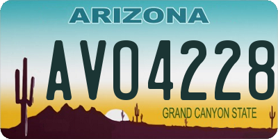 AZ license plate AVO4228