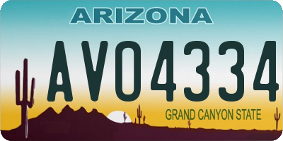 AZ license plate AVO4334