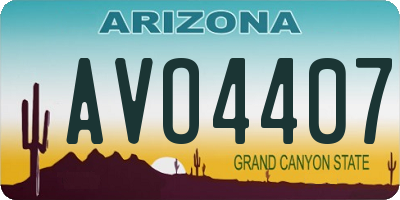 AZ license plate AVO4407
