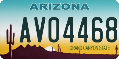 AZ license plate AVO4468