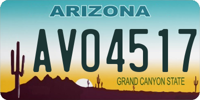 AZ license plate AVO4517
