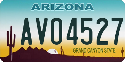 AZ license plate AVO4527