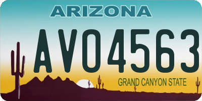 AZ license plate AVO4563