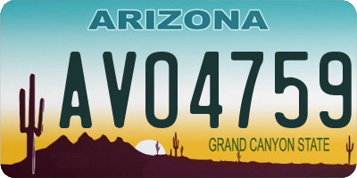 AZ license plate AVO4759