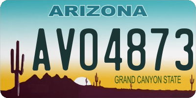 AZ license plate AVO4873