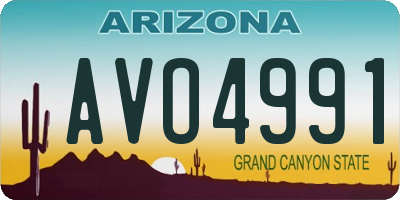 AZ license plate AVO4991