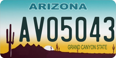 AZ license plate AVO5043