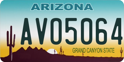 AZ license plate AVO5064