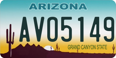 AZ license plate AVO5149