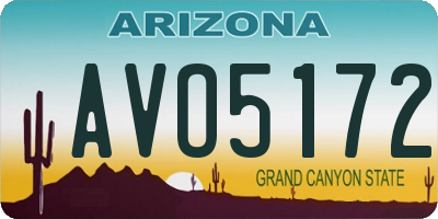 AZ license plate AVO5172