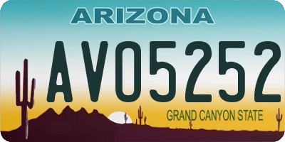 AZ license plate AVO5252