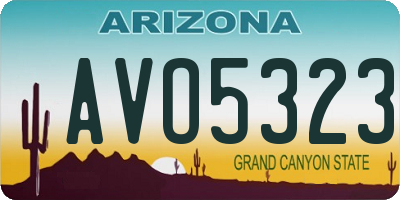 AZ license plate AVO5323