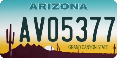 AZ license plate AVO5377