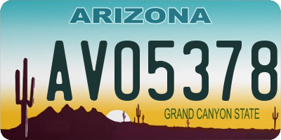 AZ license plate AVO5378