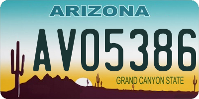 AZ license plate AVO5386