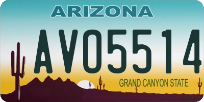 AZ license plate AVO5514