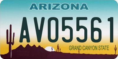 AZ license plate AVO5561