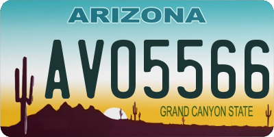 AZ license plate AVO5566