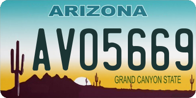 AZ license plate AVO5669
