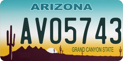 AZ license plate AVO5743