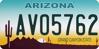 AZ license plate AVO5762