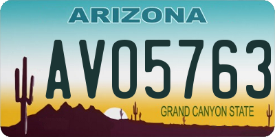 AZ license plate AVO5763