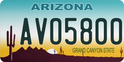 AZ license plate AVO5800