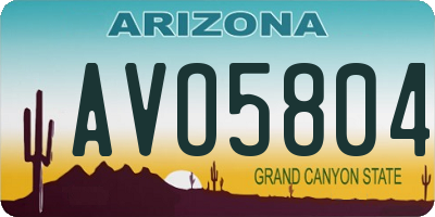 AZ license plate AVO5804