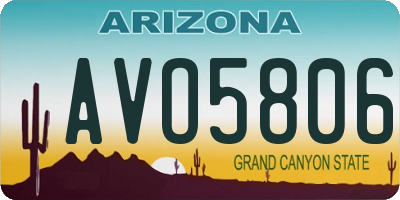 AZ license plate AVO5806