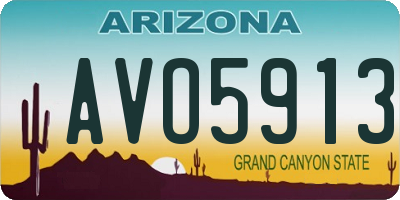 AZ license plate AVO5913