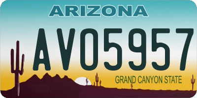 AZ license plate AVO5957