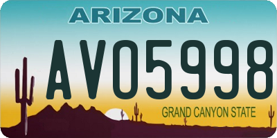 AZ license plate AVO5998