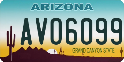 AZ license plate AVO6099