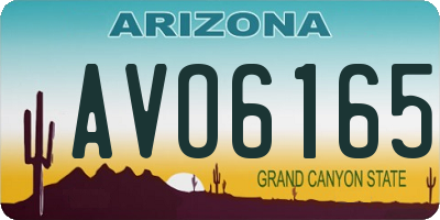 AZ license plate AVO6165