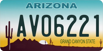 AZ license plate AVO6221
